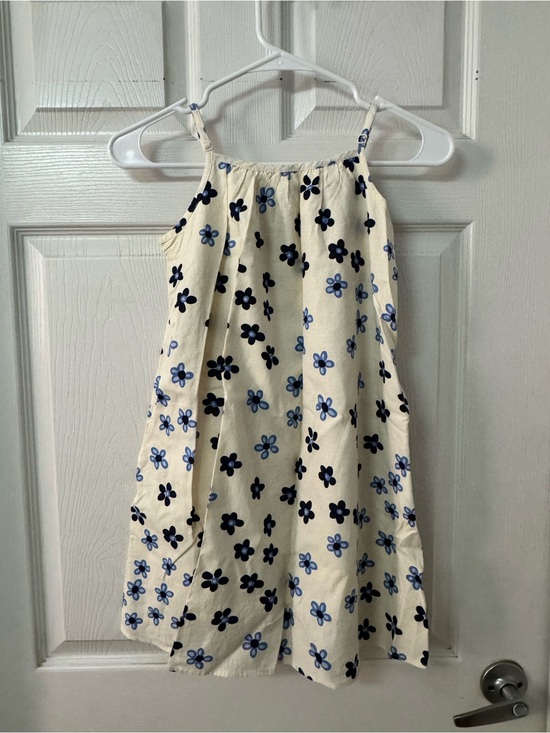 Marimekko Other - Marimekko Cream Sundress with Navy and Light Blue Flowers